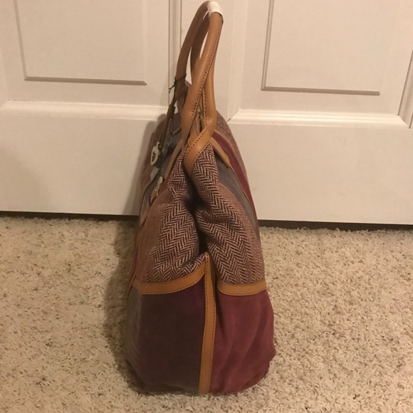 Sharif Burgundy and Tan Women's Bag - Picture 3 of 5